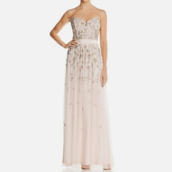 Aidan Mattox Embellished Tulle Maxi Dress Size 10 - Picture 2 of 16